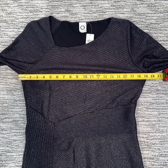 NWT Akemi + Kin Anthro Tegan Sparkle Dress Black Jersey Size Large - Picture 10 of 16